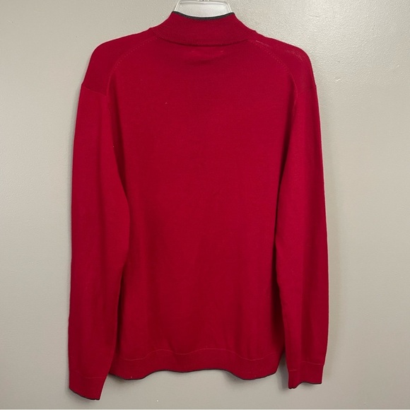Hart Schaffner Marx Extra Fine Merino Wool 1/4 Zip Sweater Size Large Red - Picture 2 of 10
